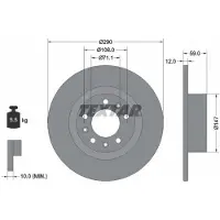 Textar Remschijf 92313603 achter, compleet, 1 stuk