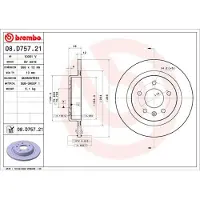 Brembo 08.D757.21 Remschijf