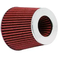 K&N Engineering K&N Universal Air Filter Chrome Round Tapered Red - 4in Flange ID x 1.125in Flange Length x 5.5in H