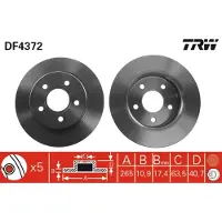 TRW Remschijf LUC DF4372 achter, volledig, 1 Stuk