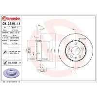 Brembo Remschijf 08C65611 achter, volledig, 1 Stuk