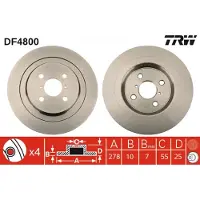 TRW Remschijf DF4800 achter, volledig, 1 Stuk