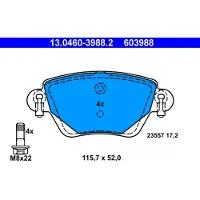 Ate Remblokken set 13.0460-3988.2 ATE voor o.a. FORD, JAGUAR, RENAULT