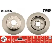TRW DF4907S Remschijf