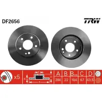 TRW Remschijf DF2656
