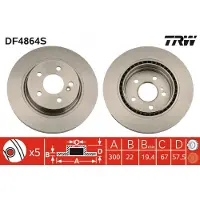 TRW Remschijf DF4864S