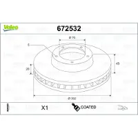 Valeo 672532 Remschijf