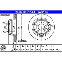 Ate Remschijf Power Disc 24.0320-0154.1, 1 Stuk