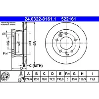 Ate Remschijf Power Disc 24.0322-0161.1, 1 Stuk