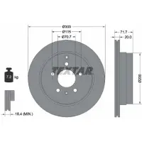 Textar Remschijf 92165503 achter, geventileerd, 1 Stuk