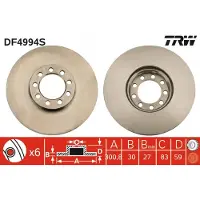 TRW Remschijf DF4994S, 1 Stuk