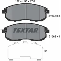 Textar Remblokkenset, schijfrem 2163301