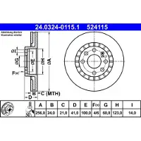 Ate Remschijf Power Disc 24.0324-0115.1, 1 Stuk