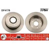 TRW Remschijf DF4178