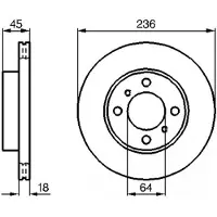 Bosch Remschijf 0 986 478 572 voorkant, geventileerd, 1 Stuk