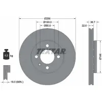 Textar Remschijf 92287003 voorkant, geventileerd, 1 Stuk