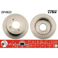 TRW Remschijf DF4923 achter, volledig, 1 Stuk