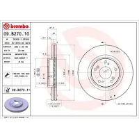Brembo Remschijf 09B27011 voorkant, geventileerd, 1 stuk