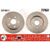 TRW DF4811 Remschijf