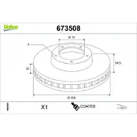 Valeo 673508 Remschijf