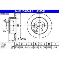Ate 24.0110-0341.1 Remschijf
