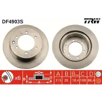 TRW DF4903S Remschijf