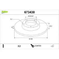 Valeo 673430 Remschijf