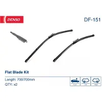 Denso Wisserblad Flat Blades DF-151, 700mm, Voor, 2 Stuk