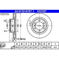 Ate 24.0132-0187.1 Remschijf
