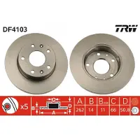 TRW Remschijf DF4103 voorkant, compleet, 1 Stuk