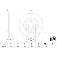 Bosch Remschijf 0 986 479 E65 voorkant, compleet, 1 stuk