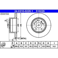 Ate Remschijf Power Disc 24.0310-0226.1, 1 Stuk