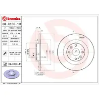 Brembo Remschijf 08C13511 achter, volledig, 1 Stuk