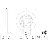 Bosch Remschijf 0 986 479 F38 achter, volledig, 1 Stuk