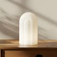 LUCANDE Tafellampe , Lunja, dimbare, Wit, Woonkamer, Glas, Modern