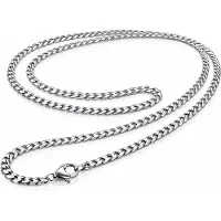 LGT JWLS LGT Jewels Cubaanse koord ketting Zilver Gourmet Schakel 3mm-70cm