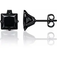 LGT JWLS Classic Stud Oorbellen Vierkant - Zwart-6mm