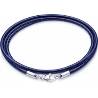 LGT JWLS LGT Jewels leren koord ketting blauw 2mm-50cm