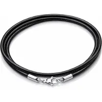 LGT JWLS LGT Jewels leren koord ketting zwart 3mm-50cm