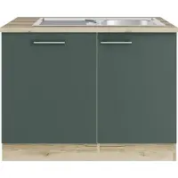 Optifit spoelkast inclusief spoelbak en afwasmachinefront voor volledig geïntegreerde afwasmachines, model Savona405. Afmetingen: 110 x 60 x 84,8 cm