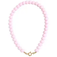 Yehwang Beady Babe Charm Ketting | Acryl & RVS (verkleurt niet) Roze | Snelle levering | | Beste cadeau voor haar |