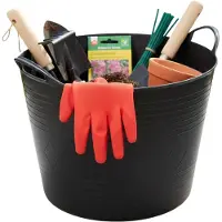 Storage solutions opbergmand - zwart - 40 l - kunststof - 42 x 40 x 35 cm - met handvatten