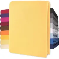Lucina Topper Hoeslaken Jersey Katoen Stretch - geel 140x200cm - 160x200cm
