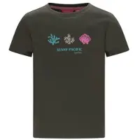 TYGO & vito jersey T-shirt donkergroen Meisjes Katoen Ronde hals Printopdruk - maat 98-104