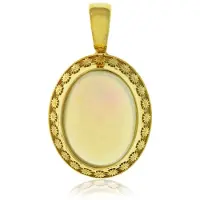 Cavill - Gouden Hanger 9K Geelgoud - 6,4ct AAA Welo-opaal Ovaal Cabochon - Luxe Filigraan Design - Ethiopische Edelsteen