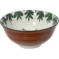 Kitchen Goods & More Schaal Palm Groen / Wit D 15,6 H 7 Cm