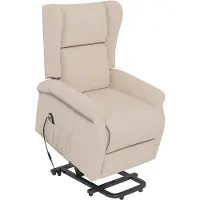 Merax Elektrische Relaxstoel met Sta-op-Hulp – Seniorstoel met Ligfunctie – Verstelbare Rugleuning en Voetsteun – Tot 200 kg – Creme