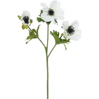 Easyplants | Kunstbloem Anemoon vertakt 56 cm wit | Zijde | Nepbloemen | wit | Onderhoudsvrij | Kant-en-klaar