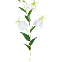Easyplants | Kunstbloem Gloriosa Real Touch Wit 75 cm | Zijde | Nepbloemen | wit | Onderhoudsvrij | Kant-en-klaar