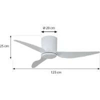 LINDBY Aulo plafondventilator Ø 123 cm wit DC stil - , Aulo, Wit, Woonkamer, Metaal, Modern